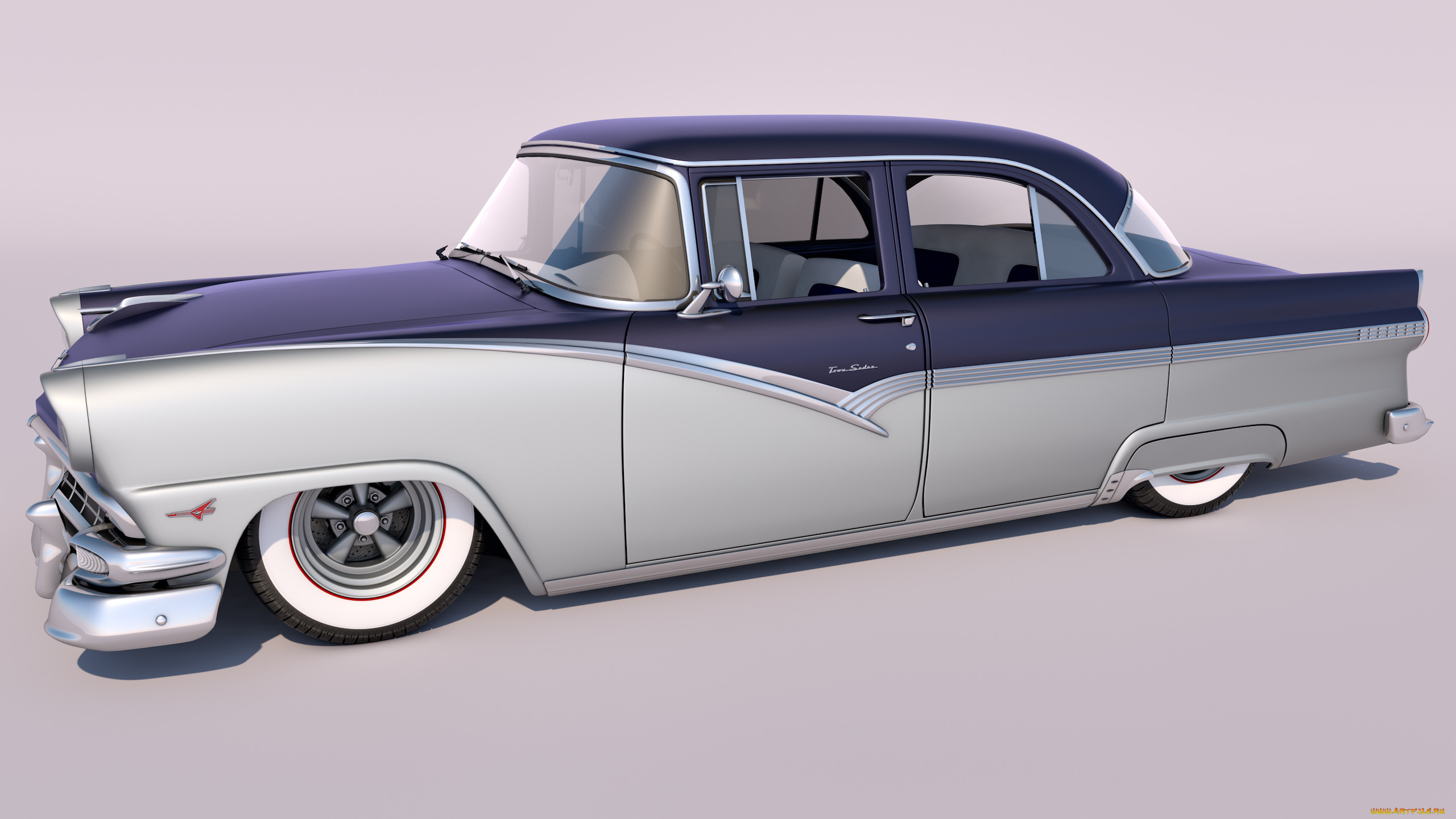 , 3, sedan, town, fairlane, ford, 1956